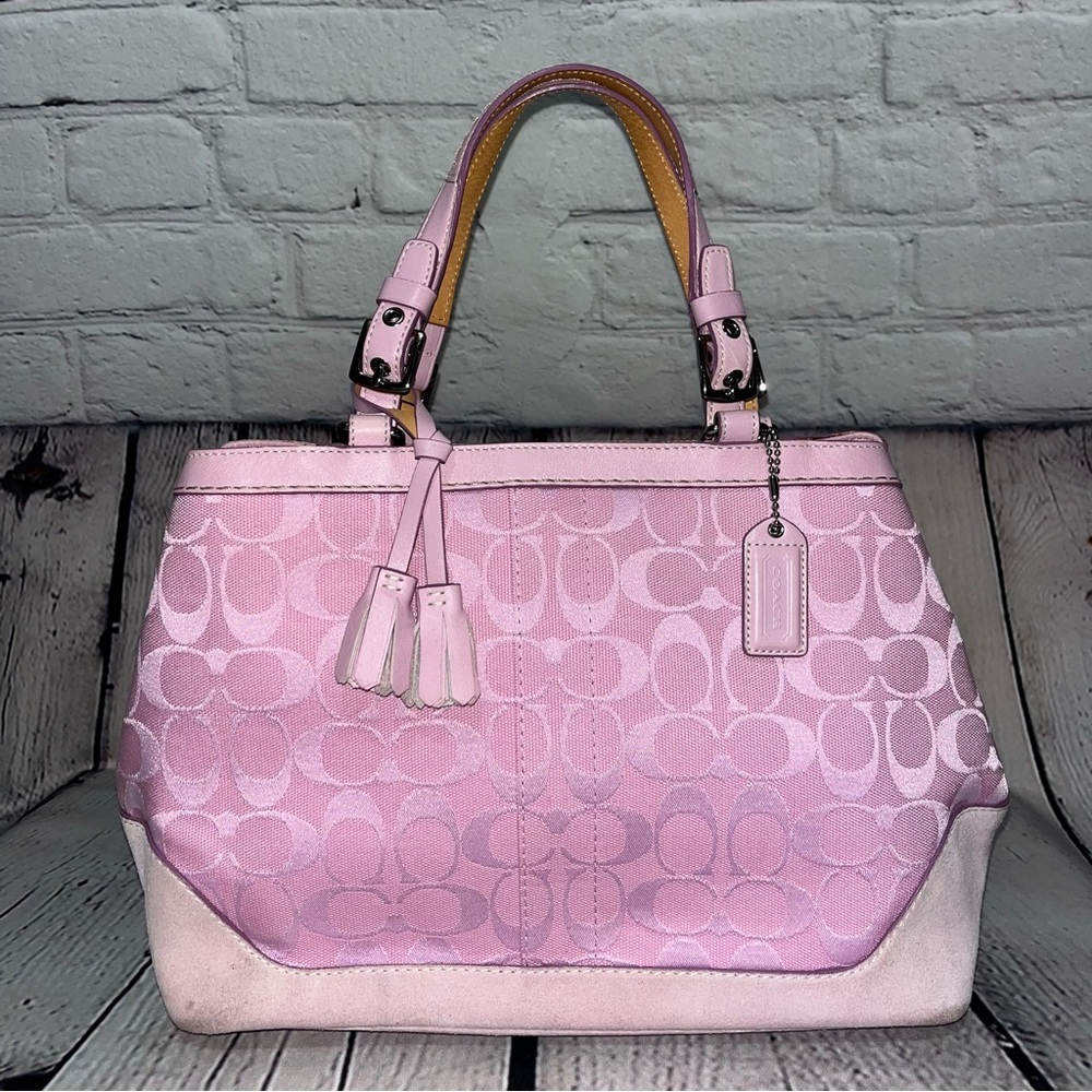 ✅SOLD✅ Vintage Y2K Coach Hampton Signature Pink Shoulder Bag (Style 6830)